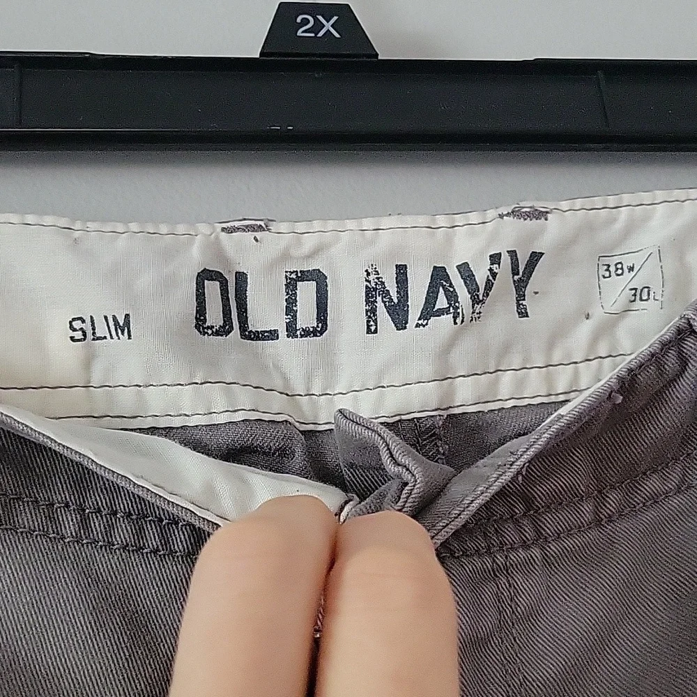 2/$15 Gray Khaki Straight Slim Pants